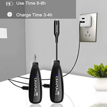 KIMAFUN Wireless Microphone System, 2.4G Wireless Microphone Transmitter/Receiver Set with Headset/Lavalier Lapel Mics, Ideal for Teaching, Weddings,Presentations,School Play,G102