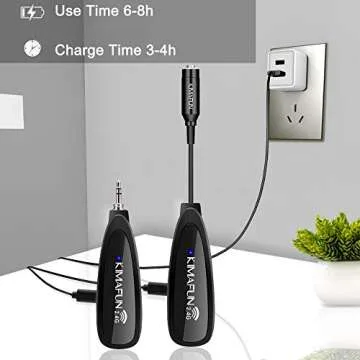 KIMAFUN Wireless Microphone System, 2.4G Wireless Microphone Transmitter/Receiver Set with Headset/Lavalier Lapel Mics, Ideal for Teaching, Weddings,Presentations,School Play,G102