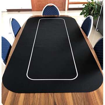 Yuanhe 70" x 35" Portable Rectangle Sure Stick Rubber Foam Poker Table Top Layout Poker Mat (Black)