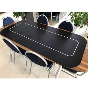 Yuanhe 70" x 35" Portable Rectangle Sure Stick Rubber Foam Poker Table Top Layout Poker Mat (Black)