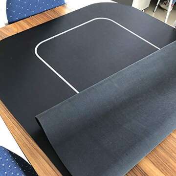 Yuanhe 70" x 35" Portable Rectangle Sure Stick Rubber Foam Poker Table Top Layout Poker Mat (Black)