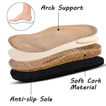 Clogs for Women Suede Soft Leather Clogs Classic Cork Clog Antislip Slippers Waterproof Mules House ...
