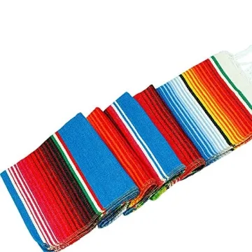 Fowecelt Mexican Serape Table Runner – Vibrant 14 x 84 Inch Hand-Woven Beauty