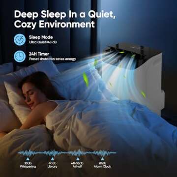 12,000 BTU Portable Air Conditioner Cools Up to 500 Sq.Ft, 3-IN-1 Energy Efficient Portable AC Unit with Remote Control & Installation Kits for Large Room, Campervan, Office, Temporary Space