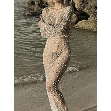 Chloefairy Rhinestone Mesh Dress for Chic Women