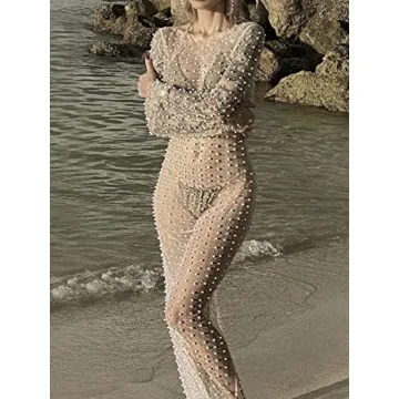 Chloefairy Rhinestone Mesh Dress for Chic Women