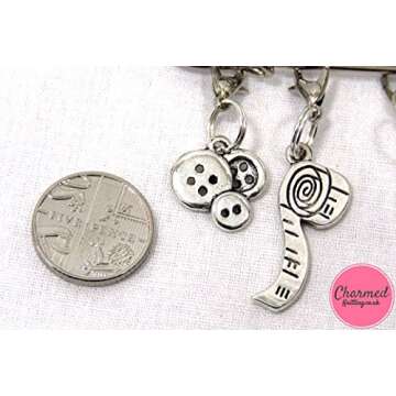 Crochet Diva Stitch Markers - Silver Set of 5 Gift