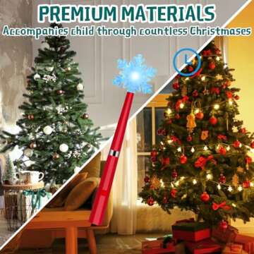 Wireless Remote Control Outlet, Magic Light Wand for Christmas Tree Lights and Home Decoration Lights, Remote Light Switch with Music, Christmas Gift for Kids/Friends/Family, Red