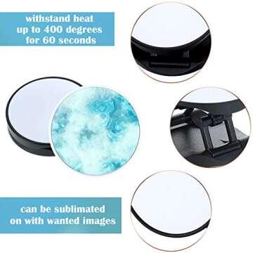 Weewooday 20 Pcs Sublimation Socket Blank Phone Grip Holders Collapsible Phone Grips Self Adhesive S...