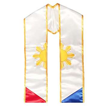Dijkoo Phillipines Flag Graduation Sash Stole Filipino Heritage - Embroidered - Adult Unisex - Made ...