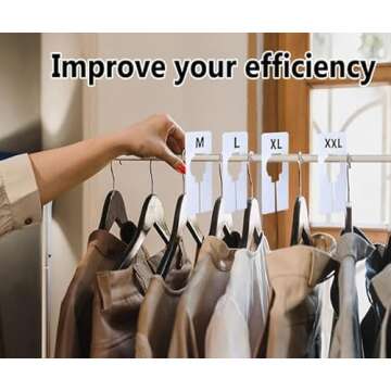 Vshinic 30 PCS Clothing Size Rack Dividers,Closet Dividers for Hanging Clothes ,Clothing Rack Size T...