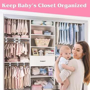 Vshinic 30 PCS Clothing Size Rack Dividers,Closet Dividers for Hanging Clothes ,Clothing Rack Size Tabs ,Clothing Rack Size Markers for Sorting Clothing Size,Color,Style etc