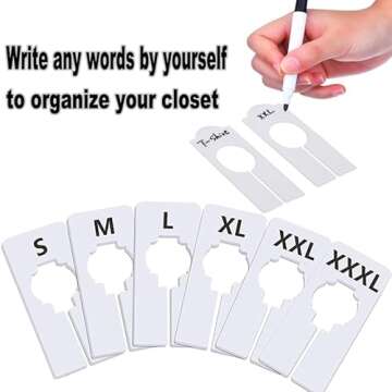 Vshinic 30 PCS Clothing Size Rack Dividers,Closet Dividers for Hanging Clothes ,Clothing Rack Size Tabs ,Clothing Rack Size Markers for Sorting Clothing Size,Color,Style etc