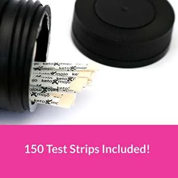150 Ketone Test Strips with Free Keto Guide eBook & Free APP. Urine Test for Ketosis on Ketogenic & Low-Carb Diets. Extra-Long Strips.