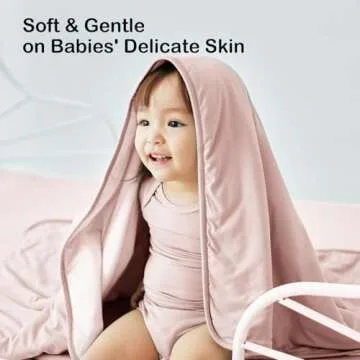 BubblePanda Rayon Made from Bamboo Baby Blanket for Boys Girls Neutral Soft Crib Blanket Toddler Quilt Comforter Newborn Nursery 30 x 40 Inch Pink