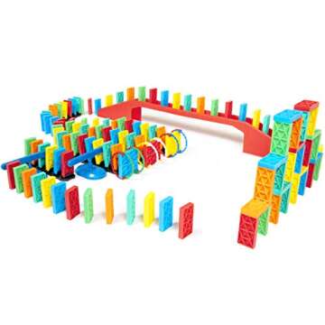 Bulk Dominoes Kinetic Domino Kit for Kids | 143 pc STEM Set