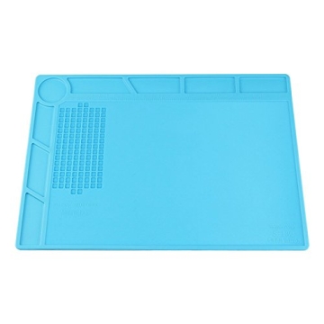 XOOL Heat Resistant Soldering Mat - Blue Magnetic Silicone Work Mat with Scale Ruler and Screw Posit...