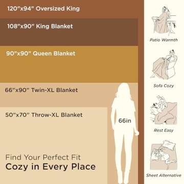 Bedsure Soft Cotton Blanket Queen Size - Elegant Herringbone Design