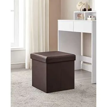 SONGMICS 15-Inch Ottoman with Storage and Comfort