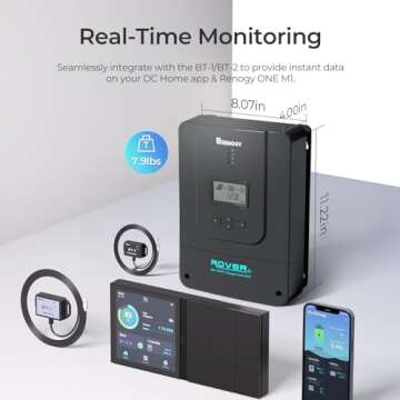 Renogy 60A MPPT Solar Charge Controller – Smart LCD Display & Bluetooth