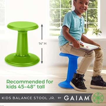 Gaiam Kids Wobble Stool - Flexible Seating for Ages 5-8