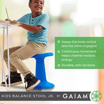 Gaiam Kids Wobble Stool Enhances Focus & Comfort