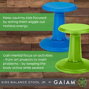 Gaiam Kids Wobble Stool Enhances Focus & Comfort