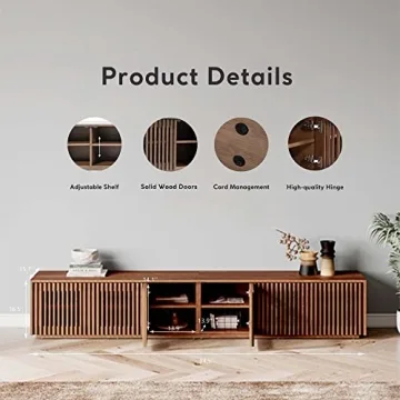 POVISION Mid Century Modern TV Stand for 75+ inch TVs