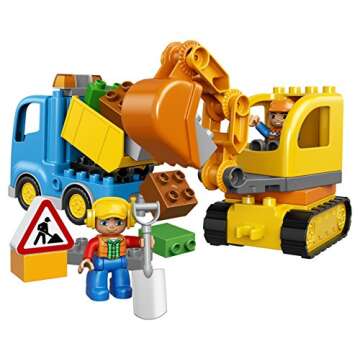 LEGO DUPLO Town Truck & Tracked Excavator 10812 Dump Truck and Excavator Kids Construction Toy with ...