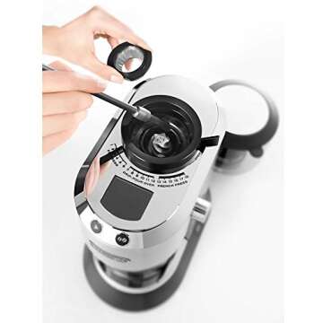 De'Longhi Dedica Conical Burr Grinder with Portafilter Attachment for Superior Coffee Experience