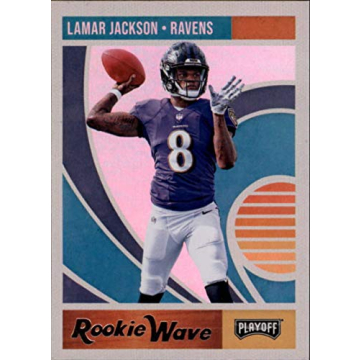 2018 Panini Playoff Rookie Wave #7 Lamar Jackson Baltimore Ravens RC Rookie NFL Football Trading Car...