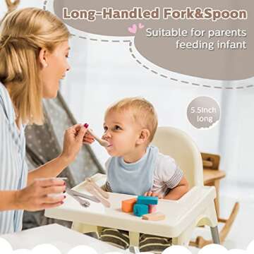 6 Silicone Baby Feeding Forks & Spoons - Safe First Stage Tools