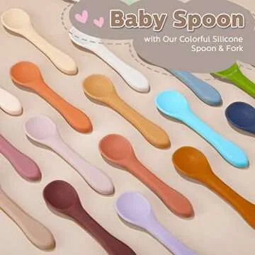 6 Silicone Baby Feeding Forks & Spoons - Safe First Stage Tools