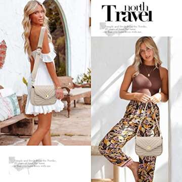 Light Khaki Purse Crossbody with Coin Purse Small Quilted Purses for Women Stylish Women's Purses and Handbags including 3 Size Bags