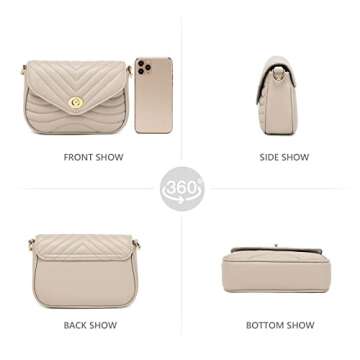 Light Khaki Purse Crossbody with Coin Purse Small Quilted Purses for Women Stylish Women's Purses and Handbags including 3 Size Bags