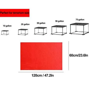 Mechpia 47" x 24" Large Reptile Carpet Terrarium Liner Bedding Reptile Substrate Mat Supplies for Bearded Dragon Snake Lizard Tortoise Leopard Gecko (Red)
