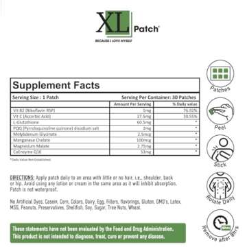 XLPATCH Glutathione Plus - 30 Day Pain Relief & Skin Care