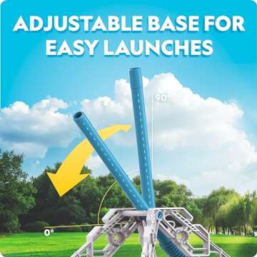 Blue Marble National Geographic Air Rocket Launcher Toy - Launch Glow in The Dark Rockets up to 100 Feet, Kids Outdoor Toys, Toys for Kids 8-12, Glow in The Dark Toys, Rocket Kit, Fun Outdoor Toys