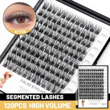 Vayator Mixed Size Kit with Applicator and Lash Bond & Seal 8-14mm/10-16mm/14-20mm Mix D Curl/DD Curl Makeup Cluster Grafting Eyelashes Individual Extension (C#14-16-18-20mm Mixed)