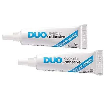 DUO Strip Lash Adhesive White/Clear, for Strip False Eyelash, 0.25 oz, 2-Packs