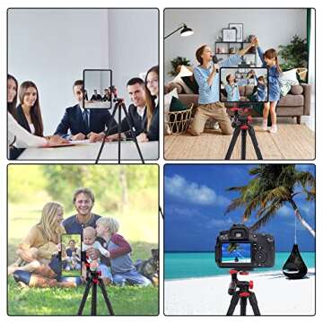 teefeet Tablet Tripod 53 inch for iPad Tripod Aluminum Smartphone Tripod for iPhone iPad Pro Camera Mobile Phone Lightweight Travel Selfie Stand Tripod Red