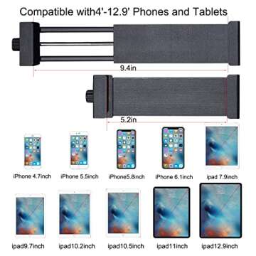 teefeet Tablet Tripod 53 inch for iPad Tripod Aluminum Smartphone Tripod for iPhone iPad Pro Camera Mobile Phone Lightweight Travel Selfie Stand Tripod Red