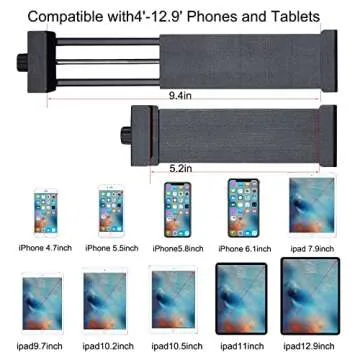 teefeet Tablet Tripod 53 inch for iPad Tripod Aluminum Smartphone Tripod for iPhone iPad Pro Camera Mobile Phone Lightweight Travel Selfie Stand Tripod Red