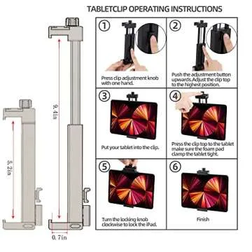 teefeet Tablet Tripod 53 inch for iPad Tripod Aluminum Smartphone Tripod for iPhone iPad Pro Camera Mobile Phone Lightweight Travel Selfie Stand Tripod Red