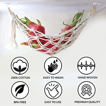 Stylish DEWECHO Macrame Fruit Hammock for All Spaces