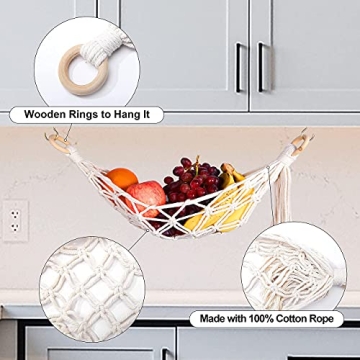 Stylish DEWECHO Macrame Fruit Hammock for All Spaces