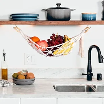 Stylish DEWECHO Macrame Fruit Hammock for All Spaces
