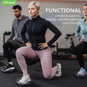 Trideer Inflated Wobble Cushion - Wiggle Seat for Sensory Kids(Multiple Colors), Balance Disc (Extra Thick), Flexible Seating for All Age (34CM Black)