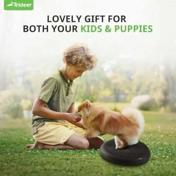 Trideer Inflated Wobble Cushion - Wiggle Seat for Sensory Kids(Multiple Colors), Balance Disc (Extra Thick), Flexible Seating for All Age (34CM Black)