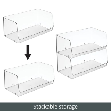 Modern Stackable Storage Bins for Kitchen & Pantry Organization